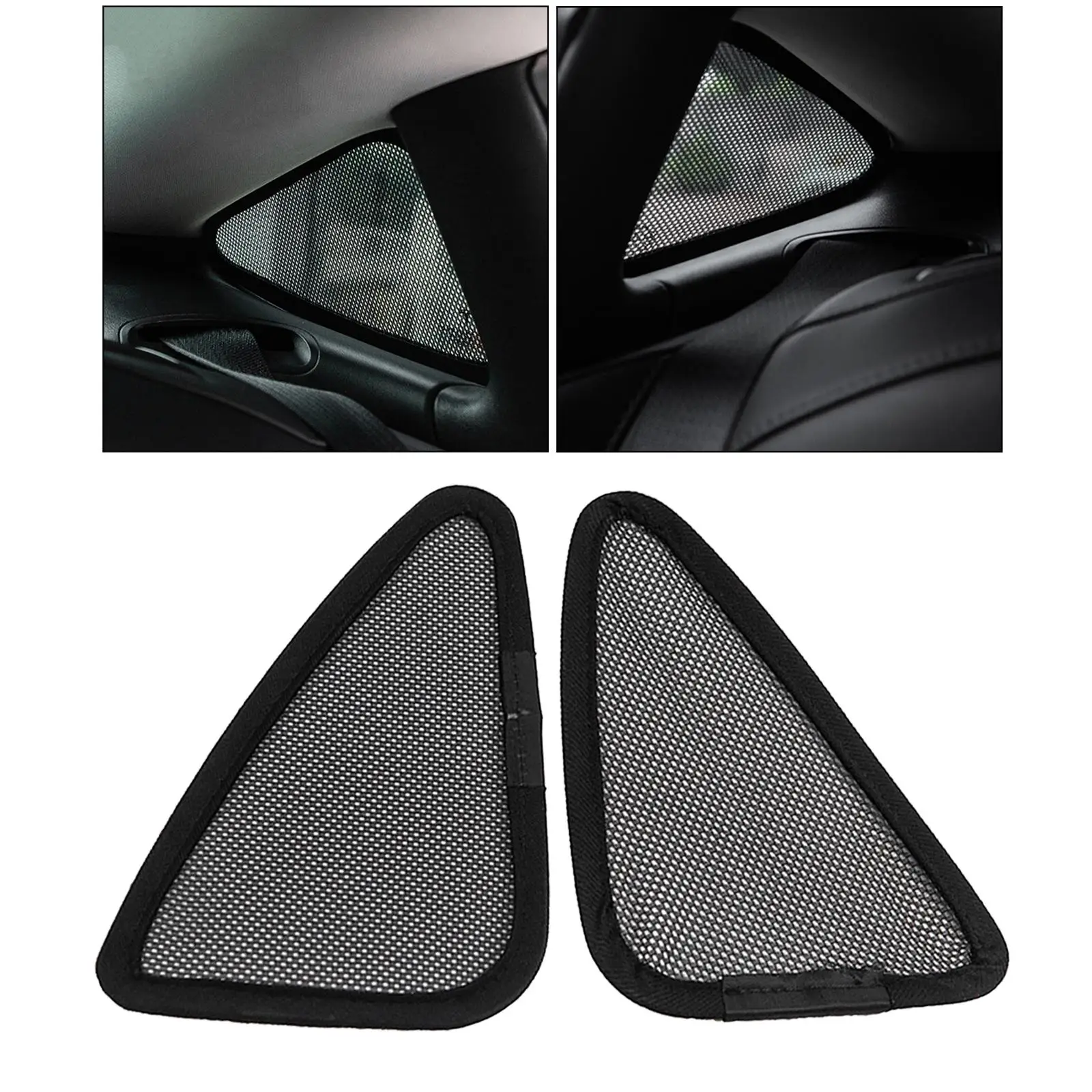 Set of 2 Vehicle Sunshade Line Shades Cover Triangular Net for Model 3