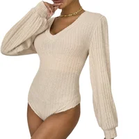 Elegant Knitted Bodysuit Women Sexy Sweater One Piece Jumpsuit Casual Playsuits Overall Fashion Woman Clothes Ropa De Mujer New