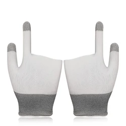 Gaming Finger Sleeves - Sweat - Proof Seamless Gloves for Enhanced Mobile Game Control (White)