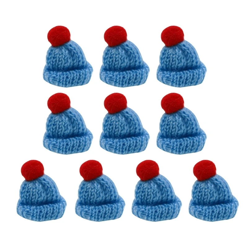 Assortment of 10 Mini Knitted Hats Clothing Accessories and Christmas