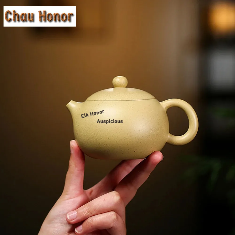 220ml Yixing Traditional Purple Clay Teapots Beauty Kettle Famous Artists Handmade Xishi Tea Pot Raw Ore Green Mud Zisha Tea Set