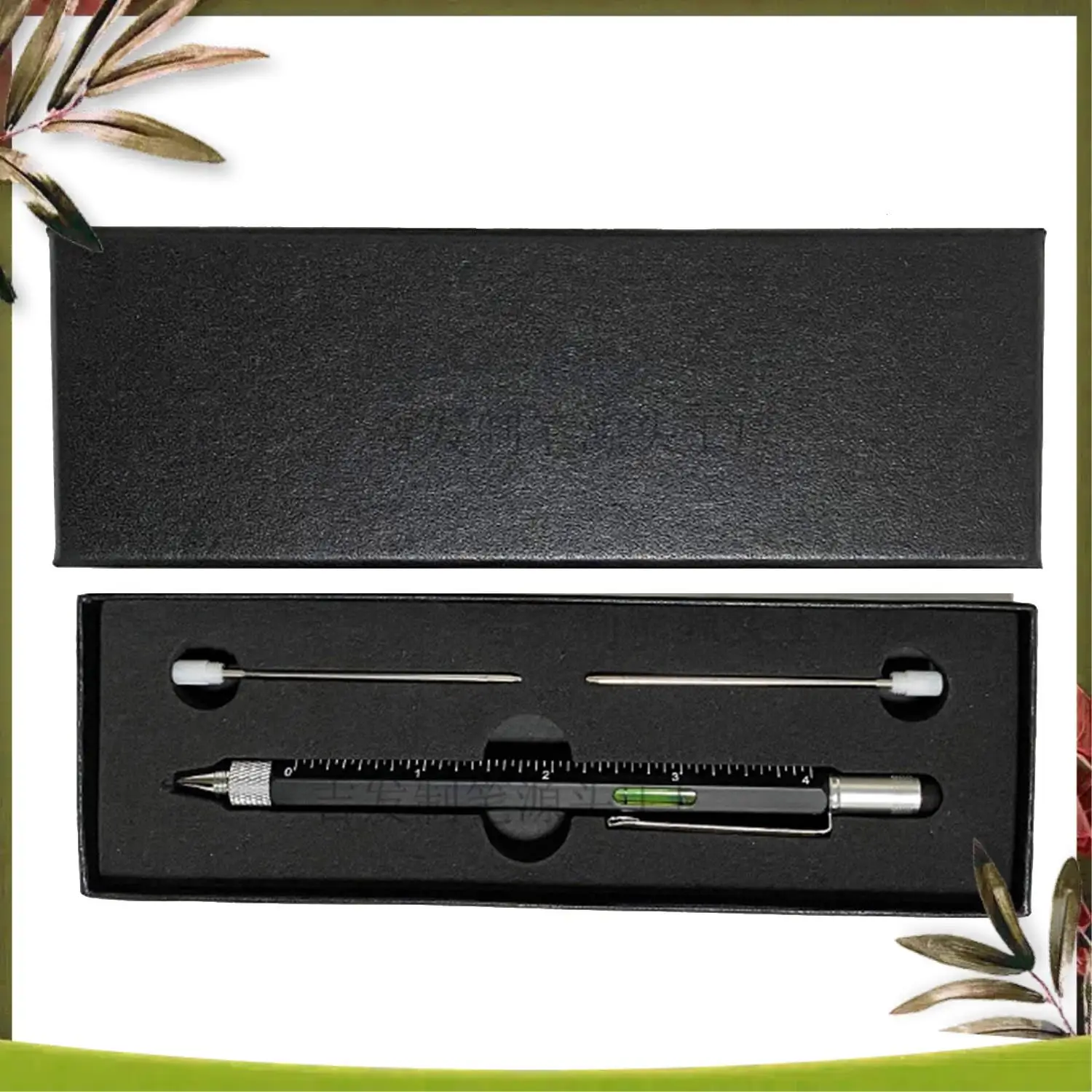 새로운 멀티툴 펜 멋진 가제트, 스타일러스가 포함된 참신한 펜, 레벨, 눈금자, 드라이버, 아빠 남편을 위한 생일 선물 Black Durab