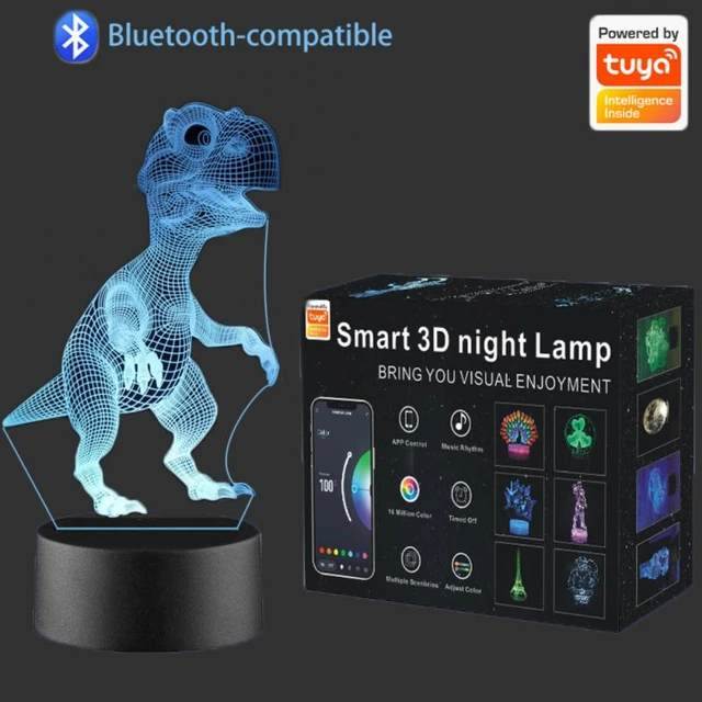 Tuya Smart LED Night Light bluetooth-compatible APP Control RGB Colorful  Dimmable Timeable Acrylic 3D Smart Table Lamp - AliExpress