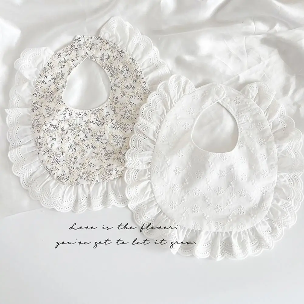 U-shaped Baby Cotton Bibs Waterproof Floral Baby Drooling Bibs Feeding Lace Saliva Towel Cloths Neck Wear Accessories