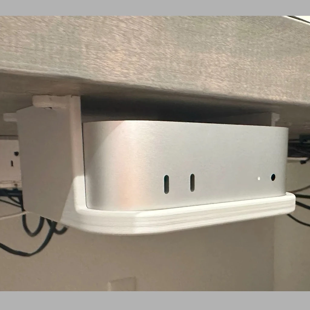 Untertischhalterung Für Mac Mini M4/M4 Pro (2024) – Schwarz, Mit Belüftung, Schrauben & Klebeband