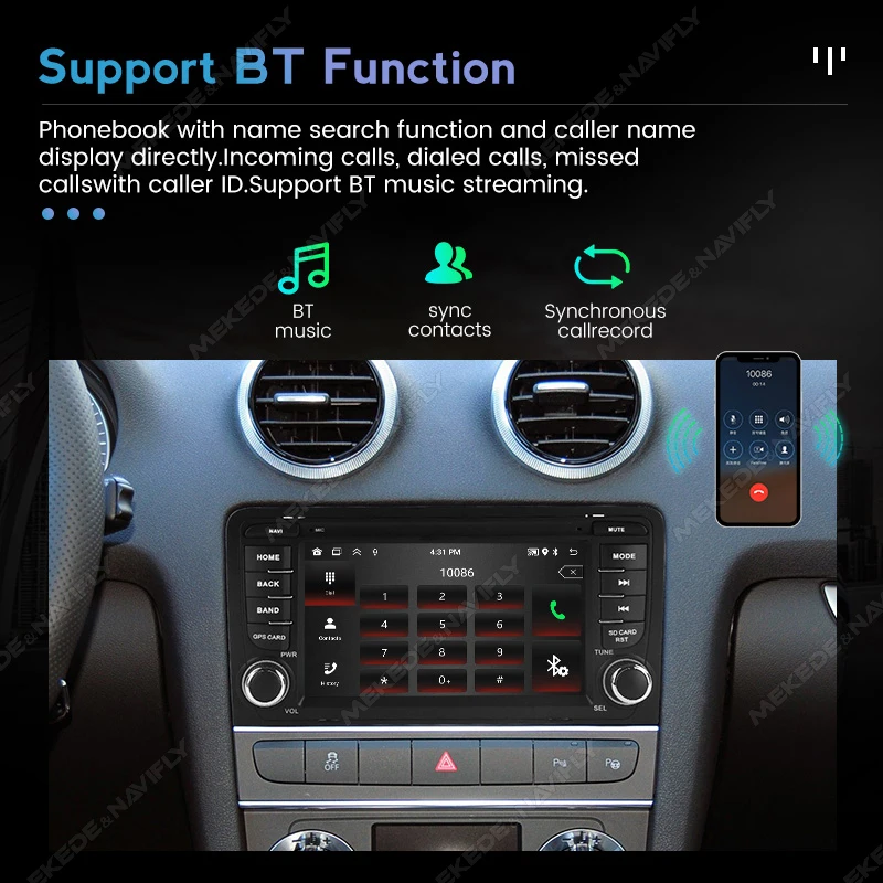 무선 CarPlay 안드로이드 자동 자동차 라디오 아우디 A3 8P 2003-2013 멀티미디어 비디오 스테레오 GPS 네비게이션 1din 헤드 유닛 Autoradio