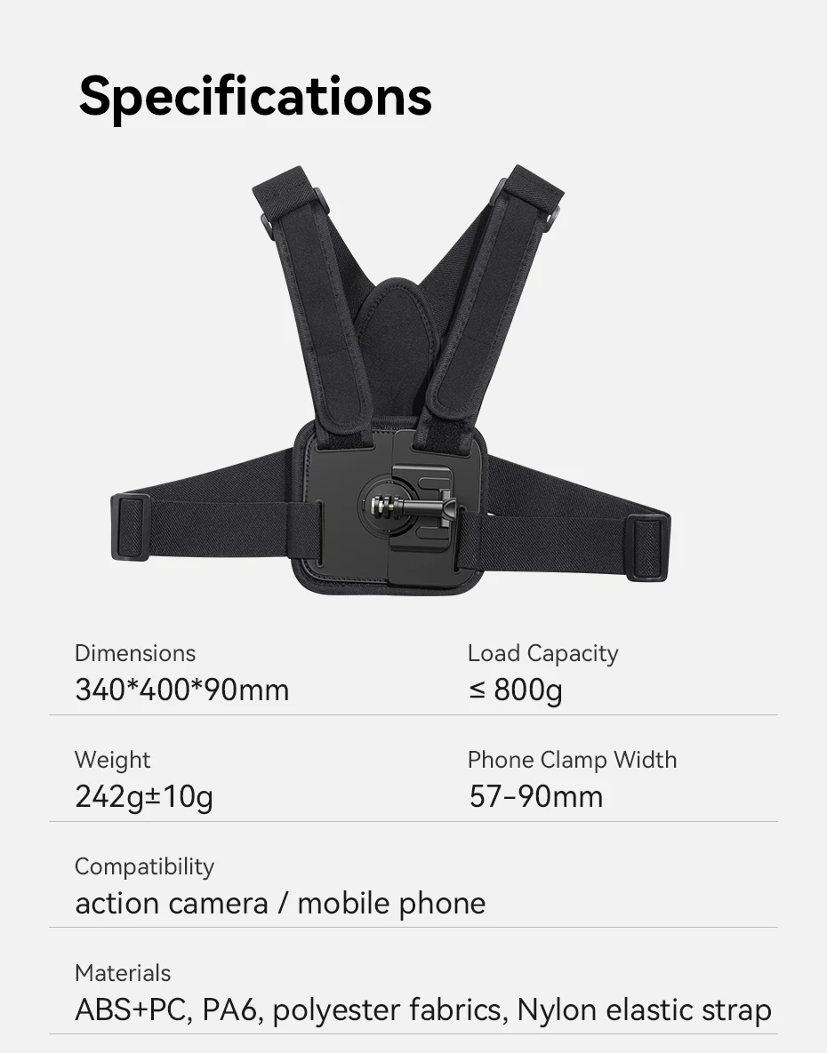 Ulanzi Go-Quick II Magnetic Chest Strap for Action Camera Mobile Phone 180° Tilt