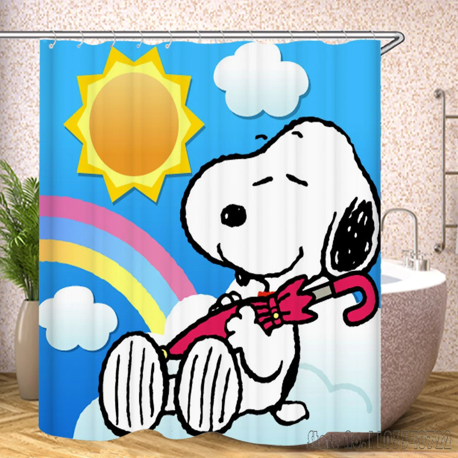 Anime Snoopy Colorful Shower Curtain 1pcs Waterproof Bath Screen Curtains with Hooks for Bathroom Decor 2