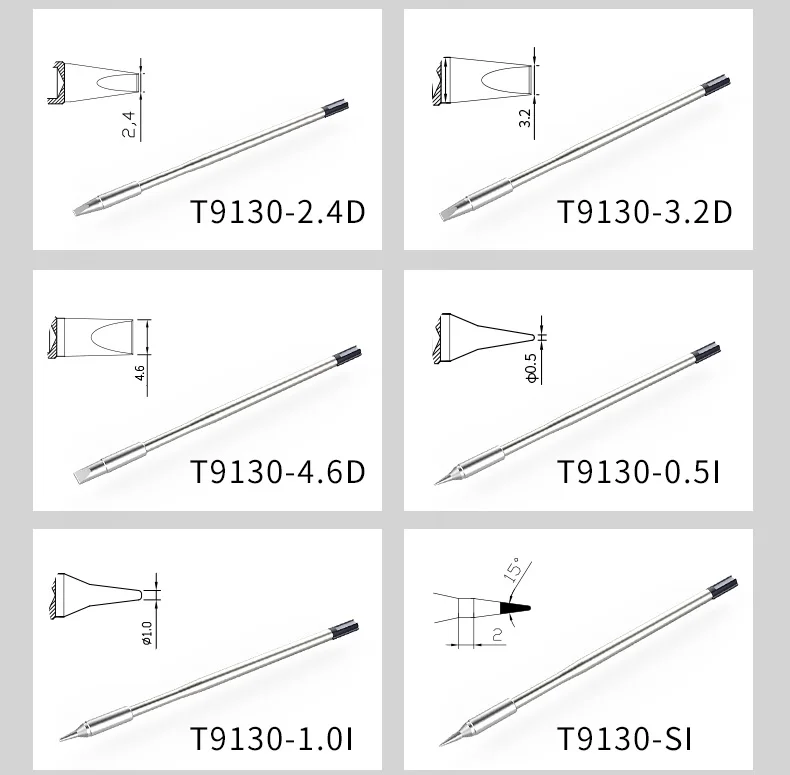 ATTEN T9130-0.1IS Soldering Tip for ST-1509 (130W) Y9130 Welder Iron Tip Replacement Part Tool