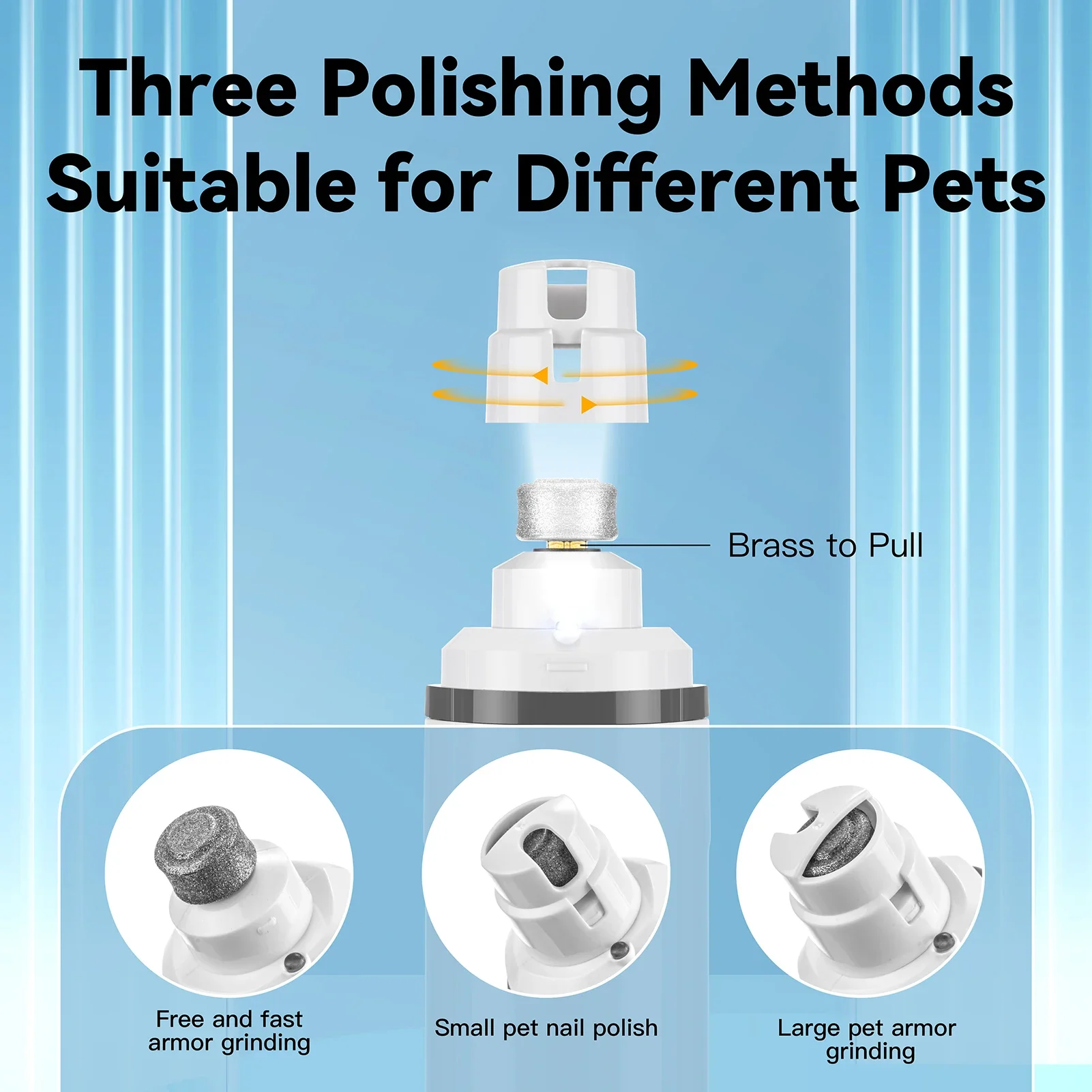 Dog Nail Grinder Speed Electric Rechargeable Pet Nail Trimmer Painless Paws Grooming Smoothing for Small Medium Large Dogs Cat