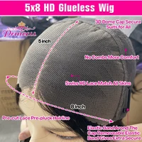 Perruque Lace Front Wig sans colle brésilienne naturelle-Princess Hair, cheveux humains, Deep Wave, pre-plucked, 5x8, pre-plucked, pour femmes 4