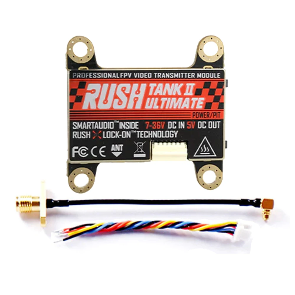 RUSHFPV RUSH Tank II 7-36V 5.8GHZ 48CH/37CH PIT/25mW/200mW/500mW/800mW FPV VTX Video Transmitter For RC Racing Drone