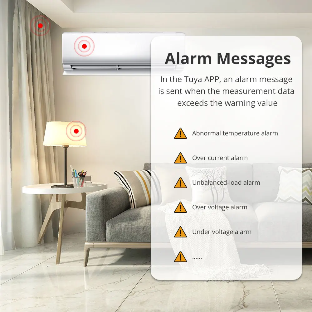 Zemismart Zigbee WiFi 3상 에너지 미터 전력 모니터링 실시간 측정 소비량 63A Tuya Smart Life와 함께 작동
