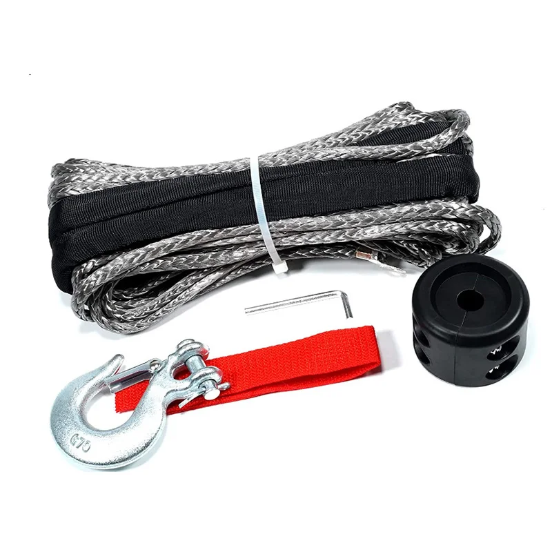 Winch Rope Tow Strap 7000LBs Winch Line Cable Rope Winches Towing Hook