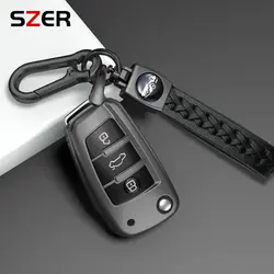 Luxury TPU Car Flip Key Cover Case - Premium Automotive Accessories (Grey Set 2)