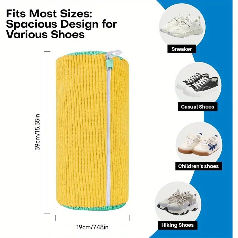 1/2PCs reusable plastic shoe washing bag for laundry-sneaker cleaning kit for stain removal, unpriced, no battery required 4