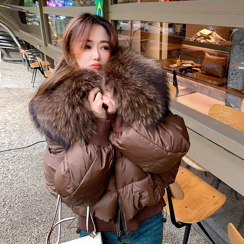 

Женская куртка с воротником из натурального Лисьего меха, теплая Толстая зимняя куртка из 90% белого гусиного пуха, роскошная куртка Outwe 2023