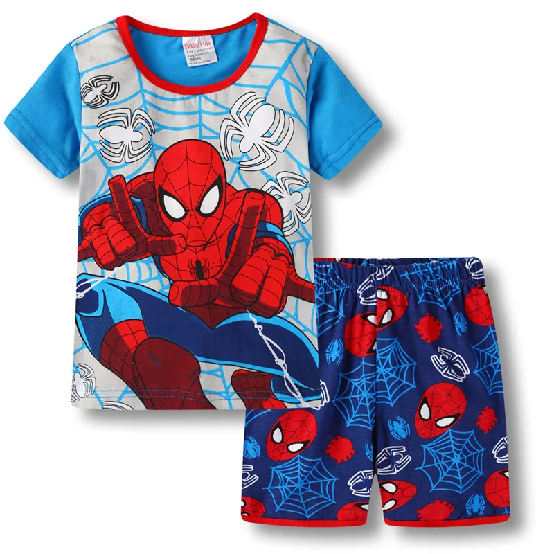 Summer Children's Pajamas Suit Boys Shortsleeve suit printed Cotton Dinosaur Cartoon Kids clothing Pyjamas cotton pajamas set
