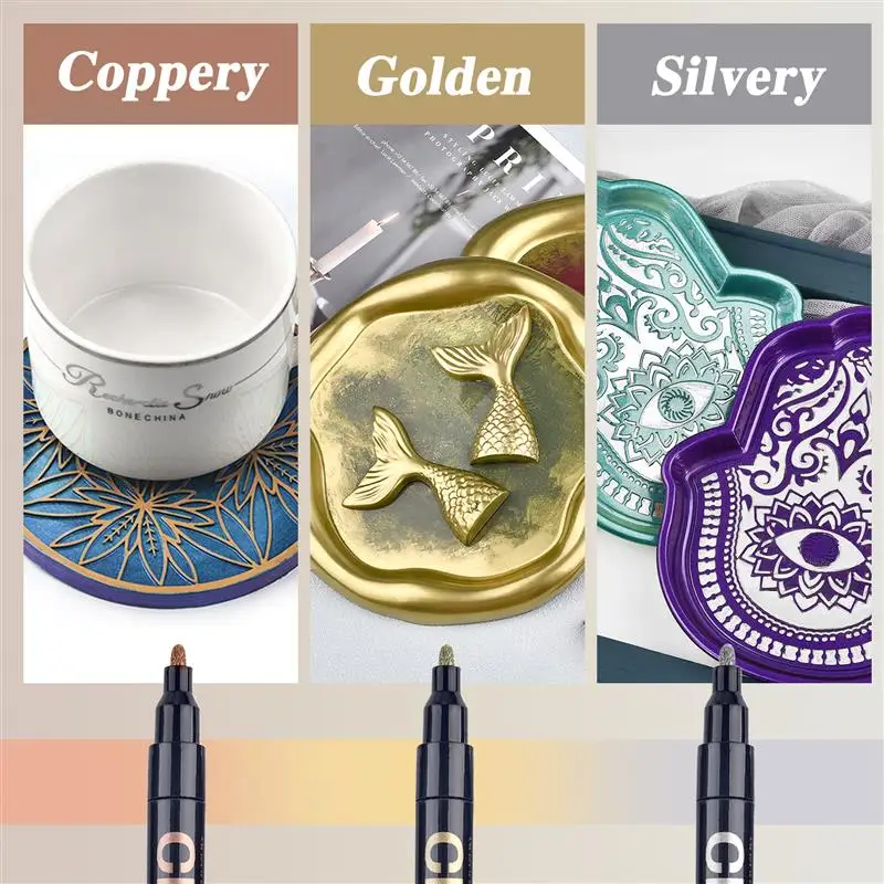 Chrome Mirror Marker Pen DIY Resin Paint Repair Mirror Chrome For Rock Ceramic Glass Metallic Craftwork Pen Accessories