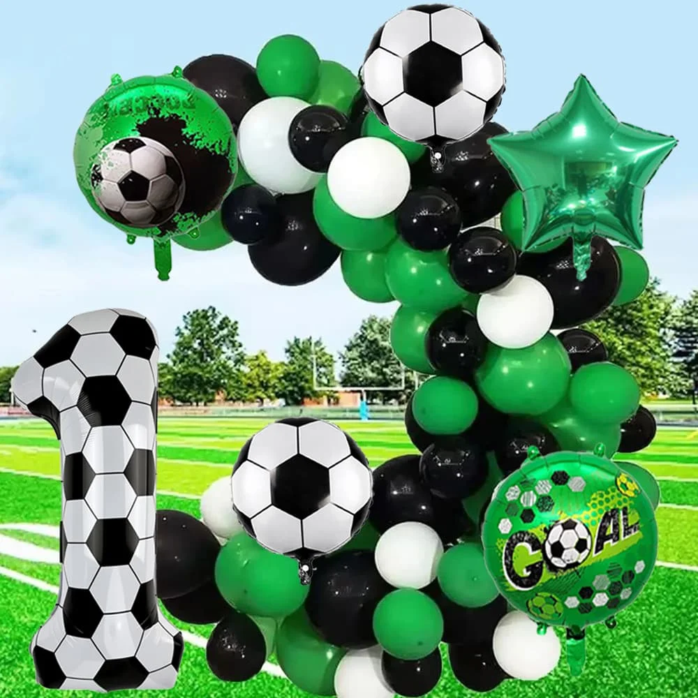 Enhanced Football Theme Birthday Party Digital Balloons, Numbered 0-9,
