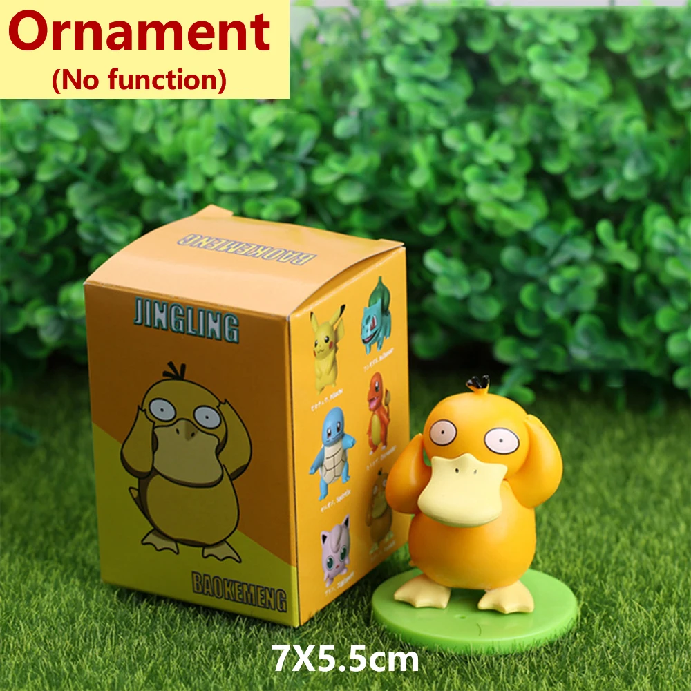 2022 Anime Pokemon Pikachu Psyduck Character Kettle Dancing Duck Music Box Children Toys Models Kawaii Children's Birthday Gifts venom toys Action & Toy Figures