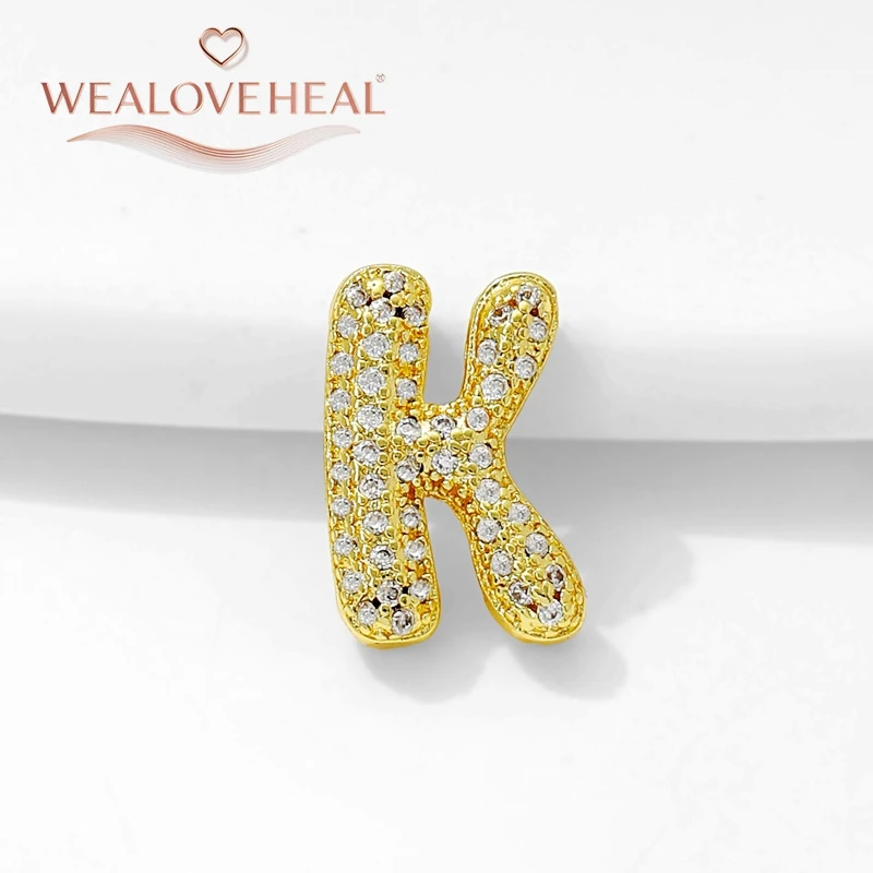 18K Vergoldete 26 Zirkon-Buchstabenperlen DIY Namensarmbänder für Frauen Männer Initial-Armband Handgemachtes Schmuckzubehör – Detail 29