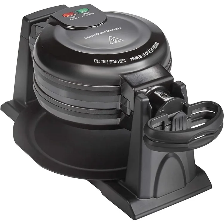 

26201 Belgian Waffle Maker with Removable Nonstick Plates, Double Flip, Makes 2 at Once, Black