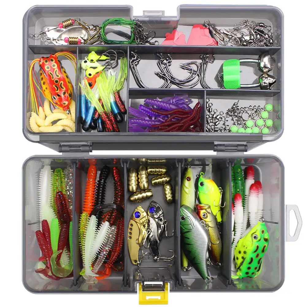 

YOUZI 168pcs Fishing Lures Set With Transparent Box Artificial Bait Fishing Gear Suitable For Beginners