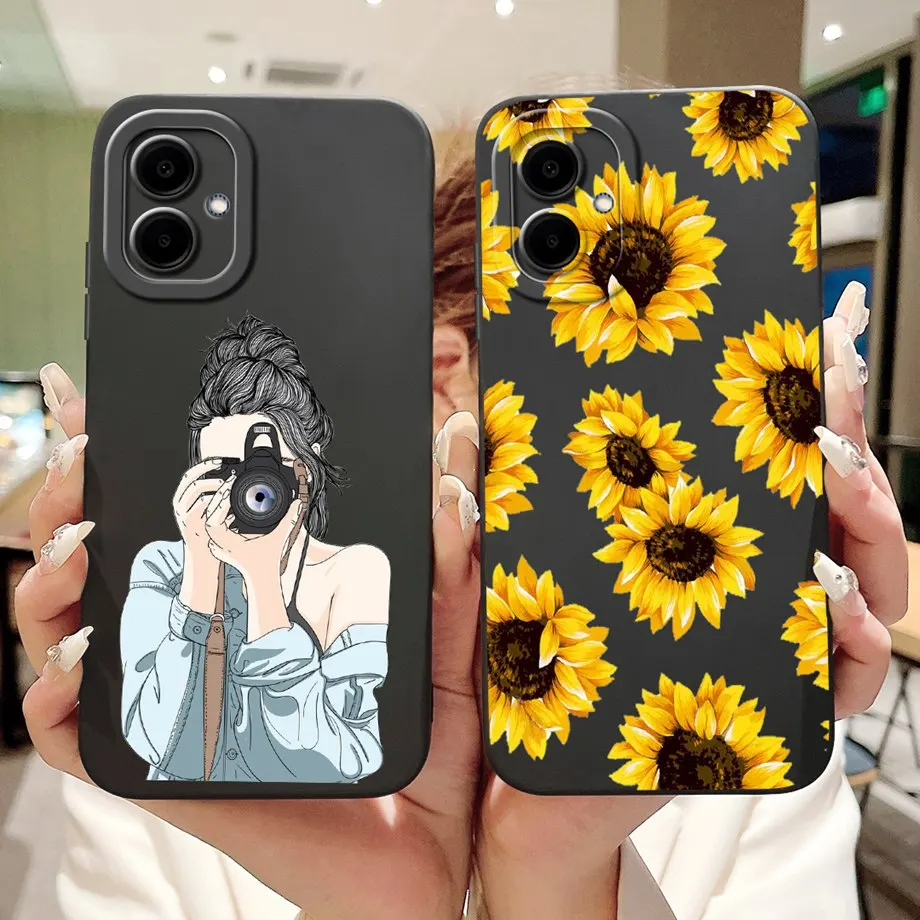 Phone Case Phone Protector Cover For Samsung Galaxy A06 A065F Soft Silicone TPU Flower Girly Fashion Case Cover Bumper Fundas
