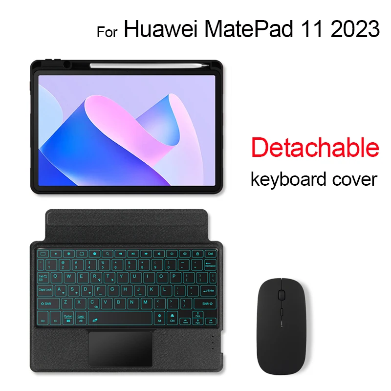 Teclado Removível para Huawei Matepad 11 2023 Dbr-w00 W10 11 Tablet Português Russo Árabe Espanhol Alemão Francês Hebraico Case de