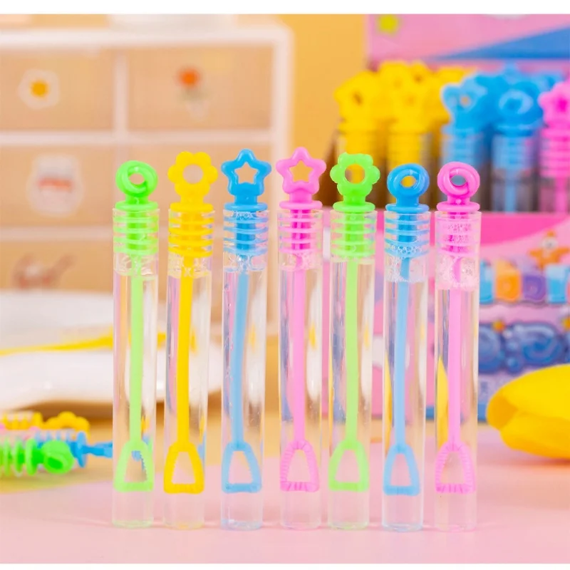48Pcs 미니 버블 스틱 버블 워터 어린이 버블 불고기 장난감 부모 자녀 게임 버블 워터가있는 야외 웨딩 장난감