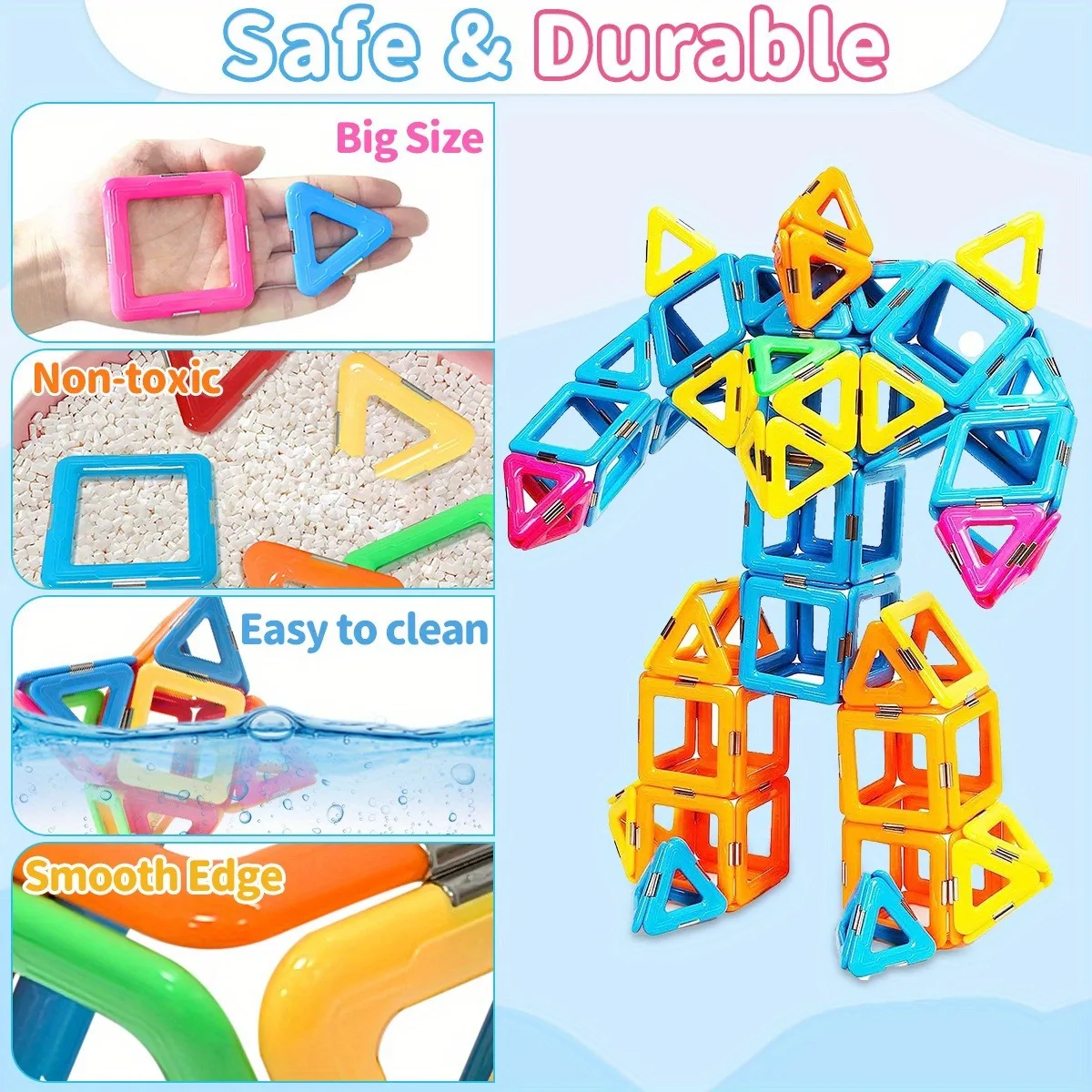 STEM MANETIC BUDULATS BLUEK Zestaw kreatywnej zabawki edukacyjnej materiał ABS mieszane kolory zestaw do nauki przedszkola magnetic building blocks magnetic assembly toy
