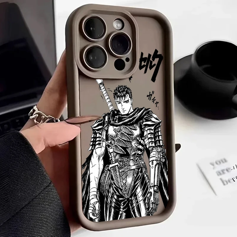 Funda de teléfono de Anime Berserk Guts para Apple iPhone 15, 14, 13, 12, 11, XS, XR, X, 8, 7 Pro Max Plus