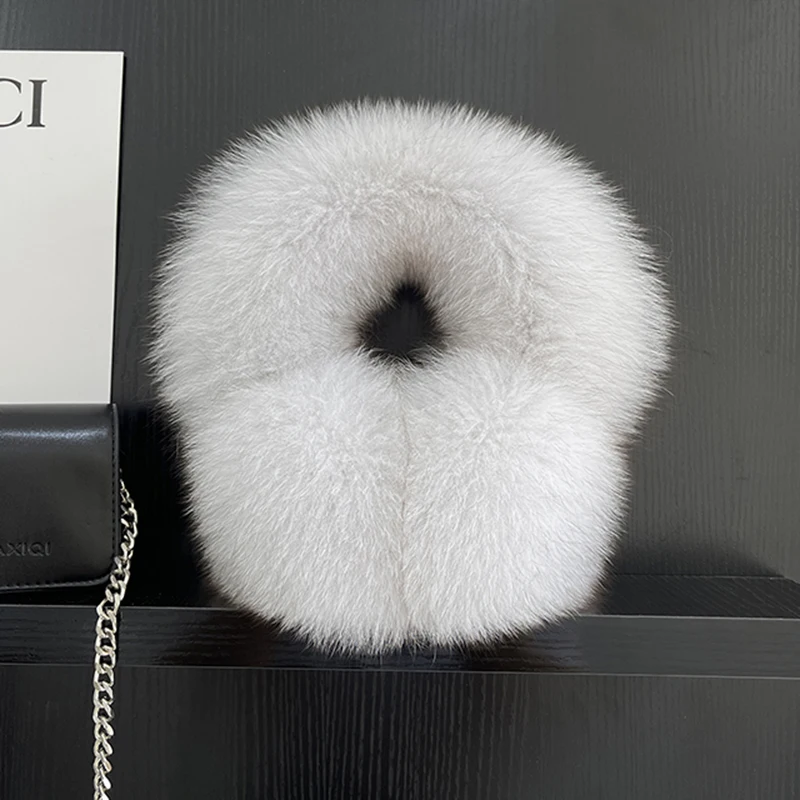 Winter Natural Real Fox Fur Earmuffs Plush Warm Decorate Women Cute Solid Ear Warmer Headphones Neck Warm Bib Scarf warm earmuffs fur earmuffs