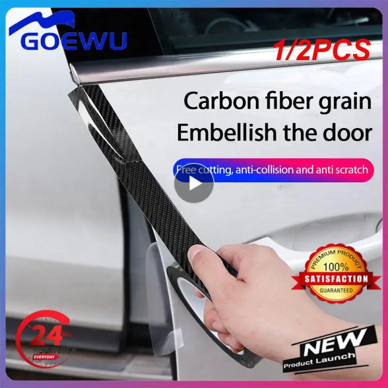 

1/2PCS 5/ Car 3D Carbon Fiber Stickers Door Sill Anti-stepping Protector Trunk Bumper Side Mirror Anti Scratch Auto
