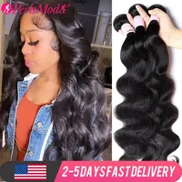 PerisModa Body Wave Bundles Human Hair Brazilian Weaving Natural Black 3 4 Bundles Deal Virgin Hair 30 Inch Raw Hair Extensions 1