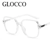 Fashion Leopard Oversized Myopia Glasses Women Brand Square Blocking Blue Light Ultralight Computer Graduation Eyeglasses minus 5