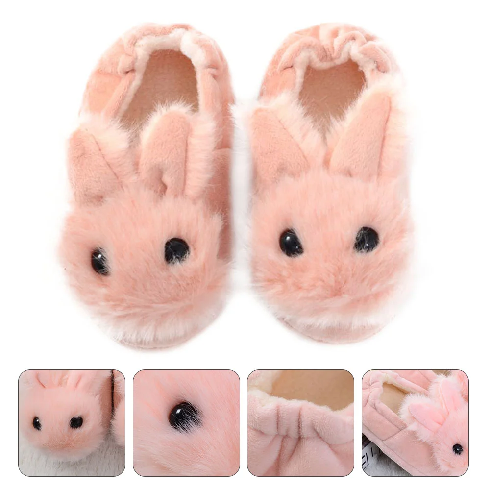 

Holibanna Womens Cozy Slippers Pair Plush Rabbit Winter Warm Slippers Non Slip House Slippers Cute Rabbit Ears Indoor