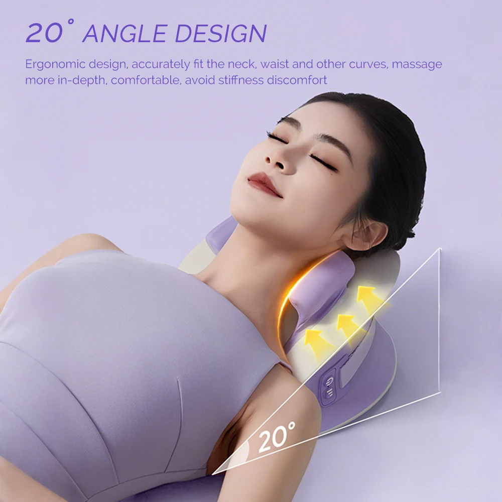 Trapezius Massage Pillow Electric Neck Shoulder Massager Heating Waist Neck Leg Cervical Shiatsu Kneading Home Work Relax