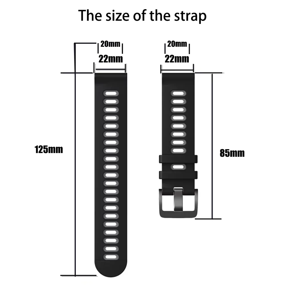 Sports Silicone Watch Strap - 20mm/22mm Adjustable Band