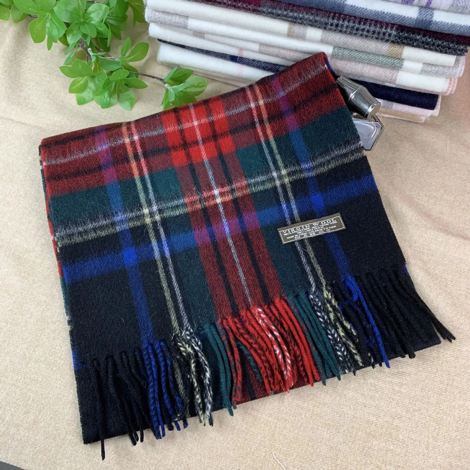 Scottish navy blue plaid