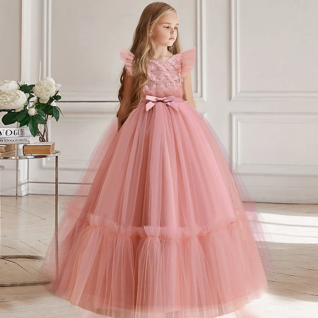 Bonito Vestido De Princesa Na Altura Do Joelho Flor Meninas Vestidos Festa  Natal Dia Das Bruxas Crianças Roupas Tamanho 1-14years - Vestidos Casuais  Para Meninas - AliExpress