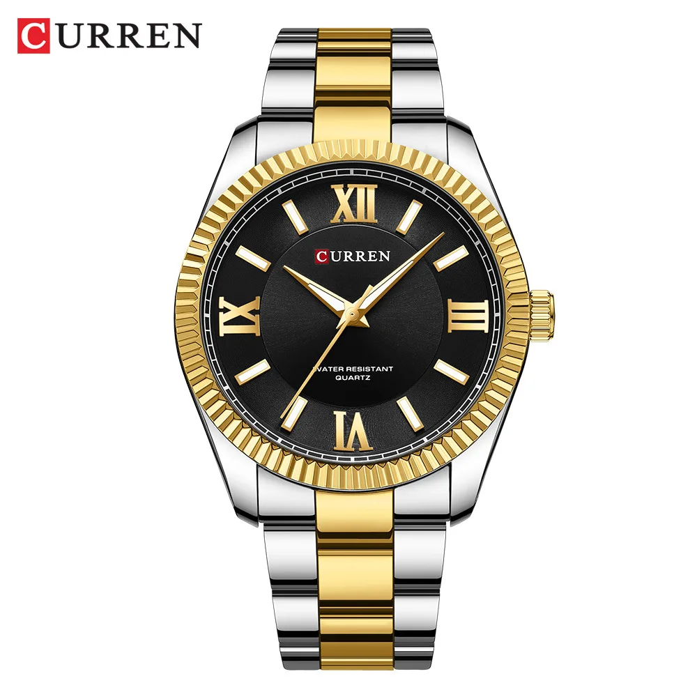 CURREN 8453 Men's Quartz Watches Fashion Elegant Simple White Clock Stainless Steel Strap Wristwatch for Male Gift 4