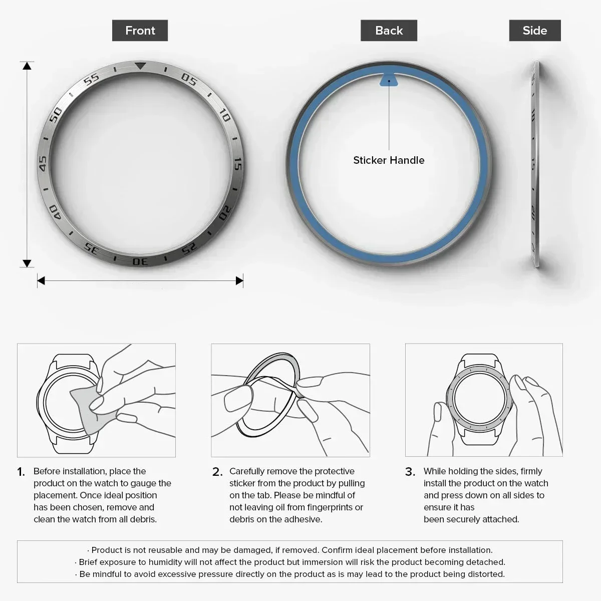 Elegant Metal Bezel Ring with Time/Speed Scale Protective Cover