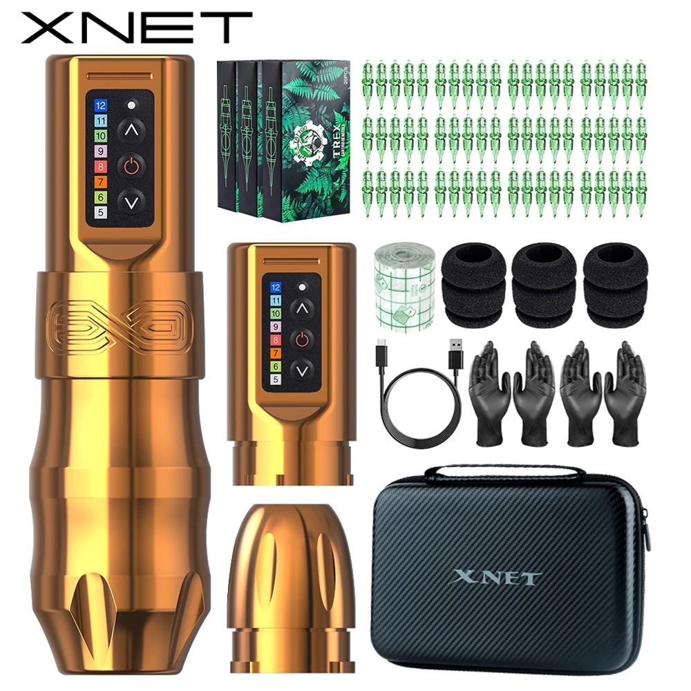 

XNET EXO Colorful Wireless Tattoo Machine Kit Rotary Pen 2000mAh Battery Capacity Powerful Coreless Motor For Tattoo Artists