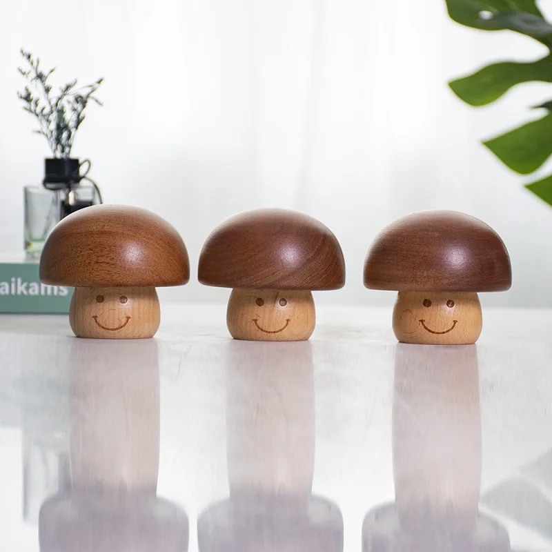 Mushroom Music Box Mini Cute Wooden Musical Box Desktop Decoration Birthday Gift Music for Castle in the Sky,You Are My Sunshine