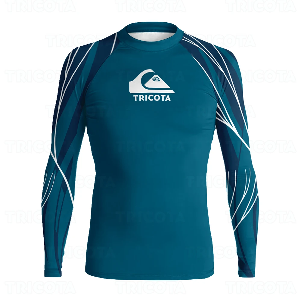 TRICOTA Men Surfing T Shirts UV Protection Rash Guard Tops Long Sleeve Rashguard Swimming