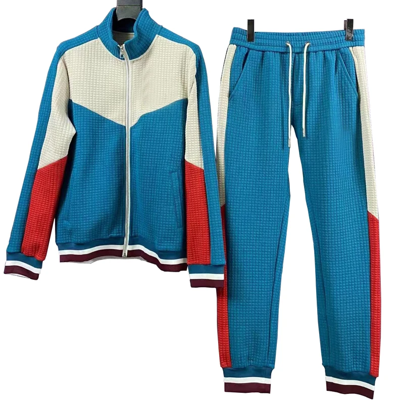 

2023 Europe New Men's Couple Casual Sports Set High-end Fashion Long Sleeve Zipper Two-Piece Set