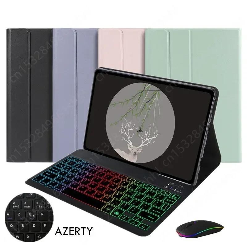 Tastiera Arcobaleno Per Xiaomi Pad 6 Pro Clavier Bluetooth-Compatibile Azerty Francese Per Xiaomi Mi Pad 6 Mi Pad 6 Case