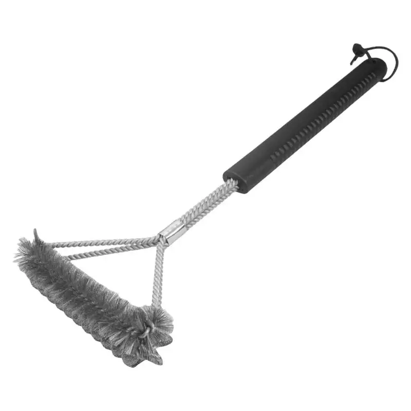 

Щетка для чистки гриля, эргономичная Очищающая щетка из нержавеющей стали, черный эффективный очиститель, скребок, портативный инструмент для